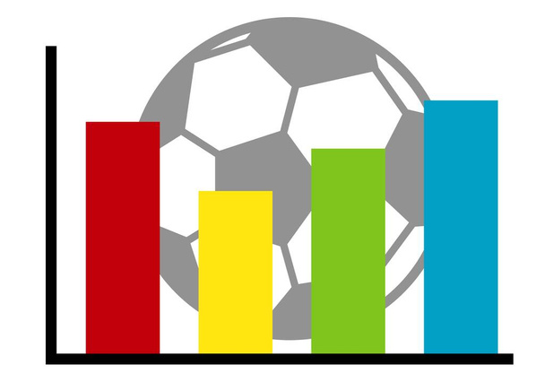 Wykres inwestycyjny w różnych drużynach piłkarskich i klubach - Wektor, obraz