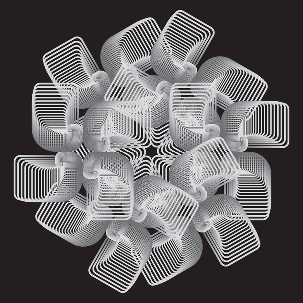 Abstrakti lineaarinen musta ja valkoinen Spiral Design elementti. Vektorikuvat - Vektori, kuva