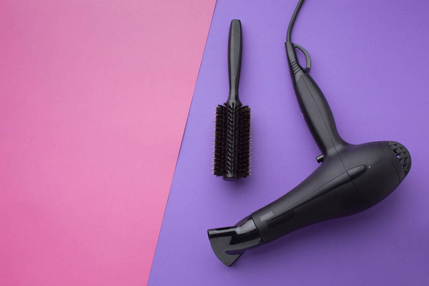 close up hair dryer brush. Resolution and high quality beautiful photo - Zdjęcie, obraz
