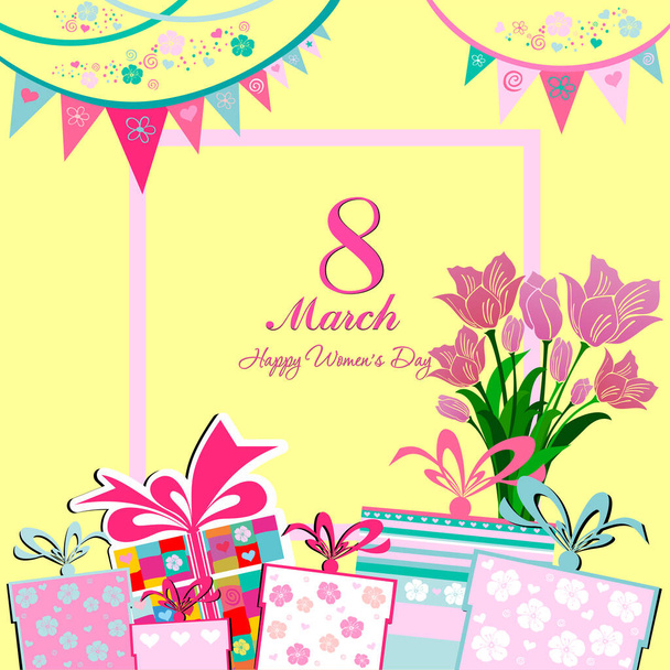 8th of March vector illustration background  - Vector, afbeelding