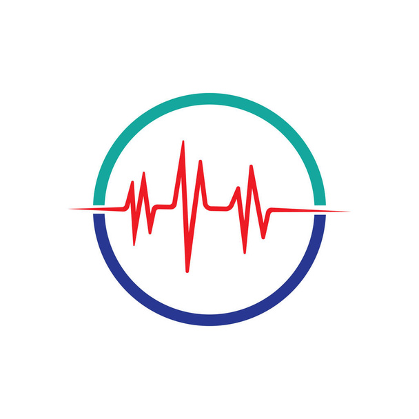 arte diseño salud médico corazón latido pulso - Vector, Imagen