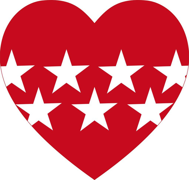 Серце з прапором Мадриду. Любов до Мадрида. Мадридські вибори - Вектор, зображення