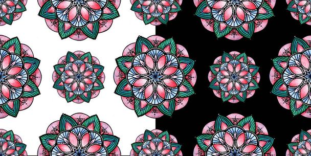 Ethnic floral seamless pattern. Abstract ornamental backdrop - Foto, Imagem