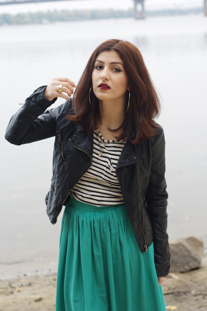 Armenian girl near the river posing - Foto, immagini