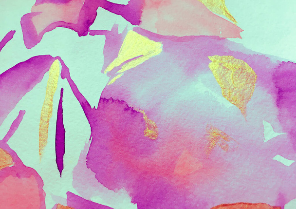 Violet Purple Asian Hiking Rocky Background. Fun Himalayas. Watercolour Korea Print. Stylized Japanese Watercolor Mountains. Contemporary Geometric Sketch. Mountain Illustration. - Foto, Imagem