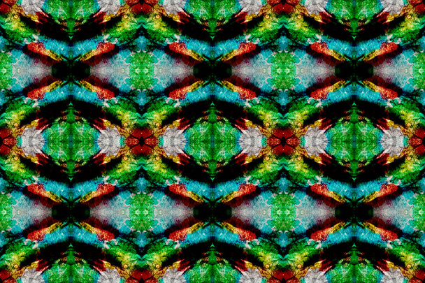 Chevron Geometric Swimwear Pattern.  Green, Red, Grey Pastel Fun Rectangle Ikat Rapport. Ethnic Seamless Pattern. Watercolor Ethnic Design.  Paintbrush Aztec Background.  Kilim Rug Random Texture.  - Photo, Image