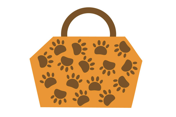 Carrying bag for small dogs or cats. Accessories for pets. Shop concept. Flat isolated vector illustration. Icons. - Вектор,изображение