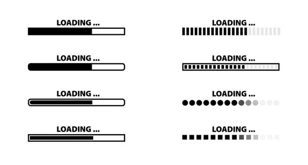 conjunto de barras de carga ou barras de progresso - Vetor, Imagem