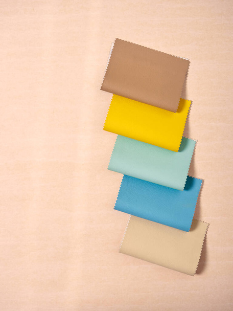 Leather samples in various colors. - Foto, immagini