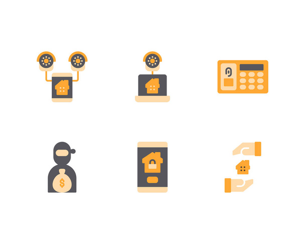 Home Security icons set - Vector, Image