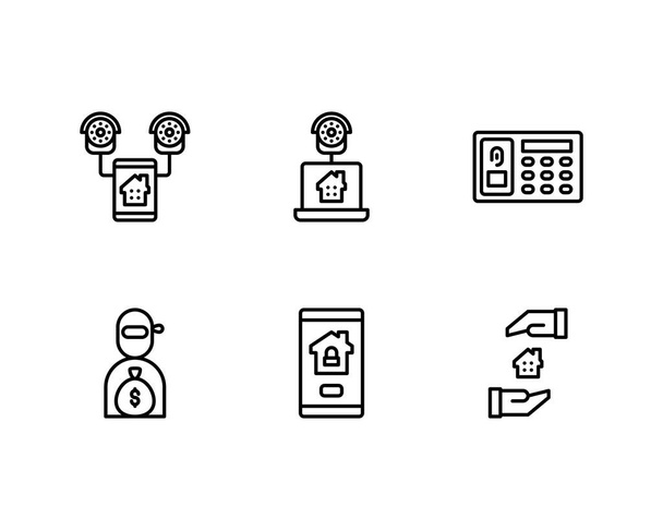 Home Security icons set - Vector, Image