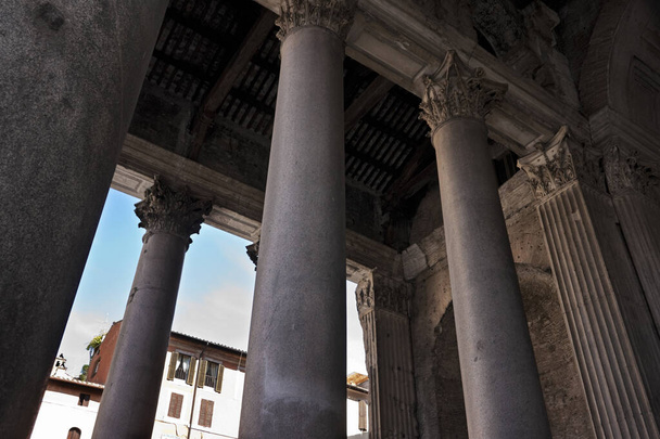 ITALY, Lazio, Rome, the columns of the Pantheon Cadhedral, in Pantheon square, - Φωτογραφία, εικόνα