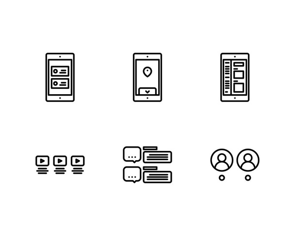 UI Conjunto de iconos de Wireframe - Vector, imagen