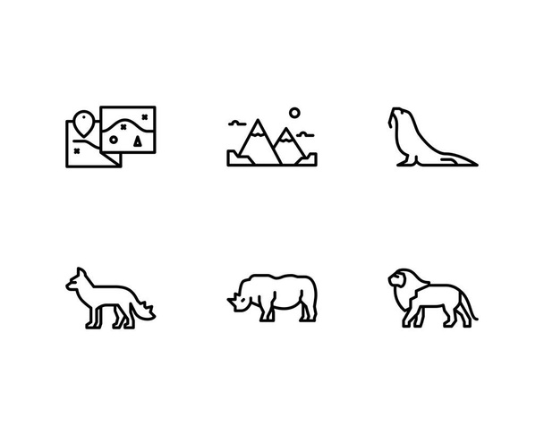Wildlife set of icons, vector  - Vector, Image