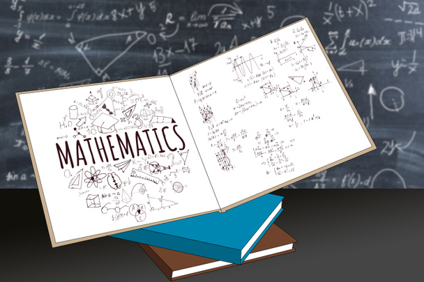 Math physics formulas in the book - Photo, Image