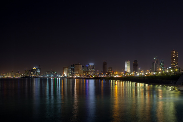 Panorama noturno de Tel Aviv
 - Foto, Imagem