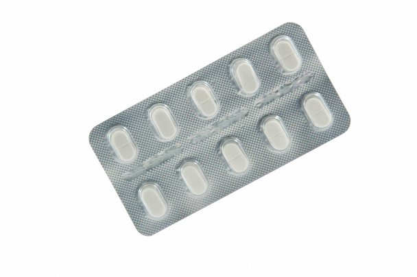 gyógyszert tabletta átlátszó buborékfóliában - Fotó, kép