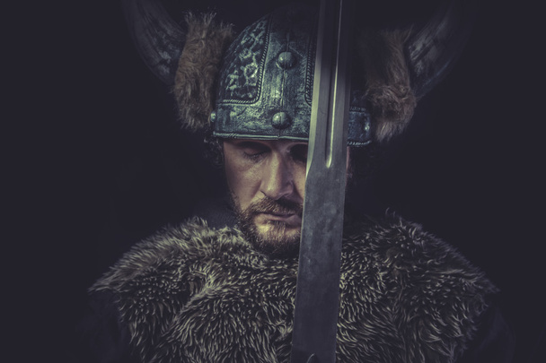 Viking warrior with a huge sword - Foto, Imagem