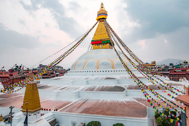 Buddyjska świątynia w Katmandu, Nepal Himalaya Wiosna 2022 - Zdjęcie, obraz