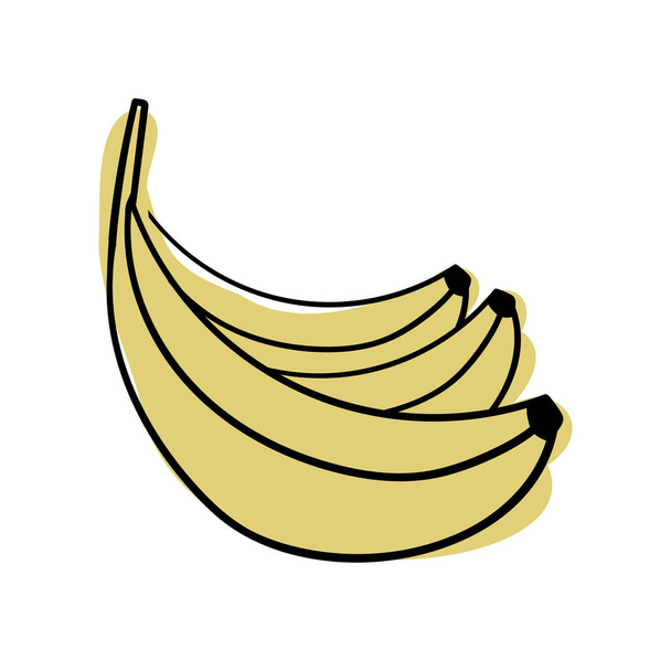Illustration vectorielle isolée design coloré de fruits de banane décoratifs - Vecteur, image