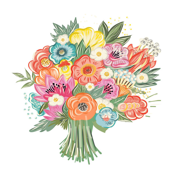 Bouquet of flowers - Vector, Image