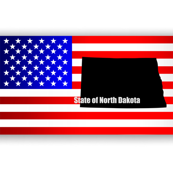 Carte de l'État américain du Dakota du Nord
 - Vecteur, image