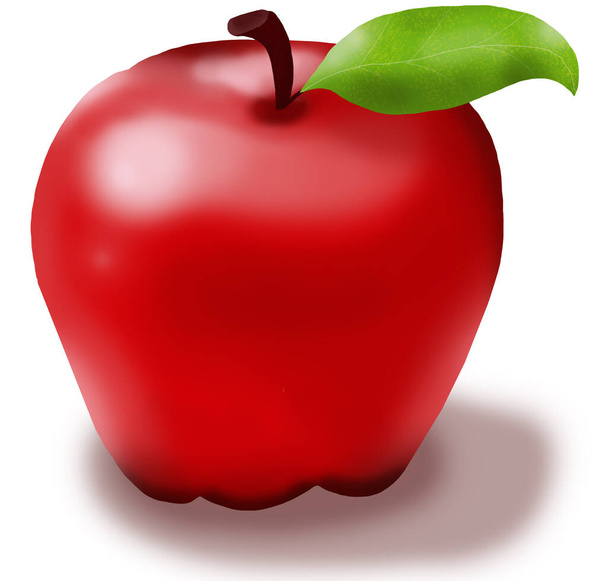 red apple isolated on white - Foto, imagen