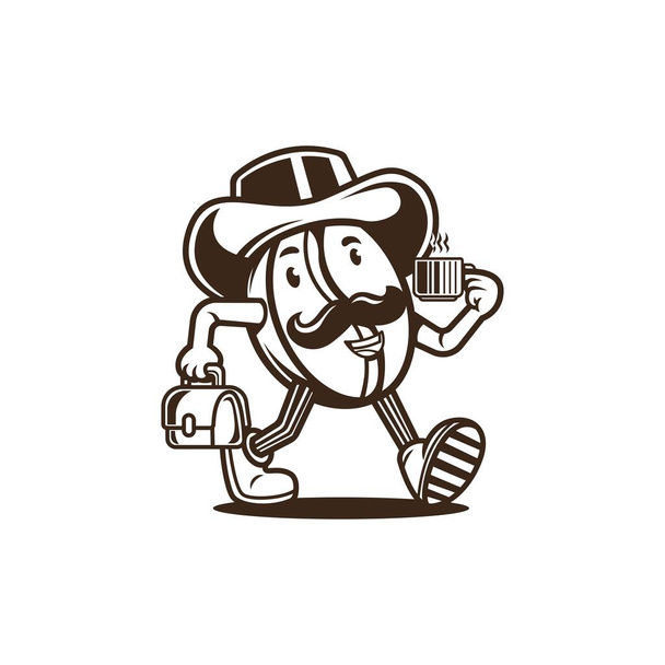 Містер кавовий талісман символ логотип Векторні ілюстрації
 - Фото, зображення