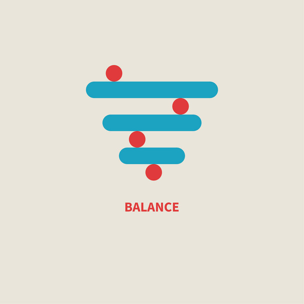 バランスシンボル。心理的な幸福、ロゴの安定性。心の平和サイン - ベクター画像