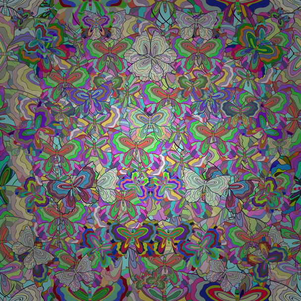 απρόσκοπτη μοτίβο με πολύχρωμα doodles στο παρασκήνιο - Διάνυσμα, εικόνα