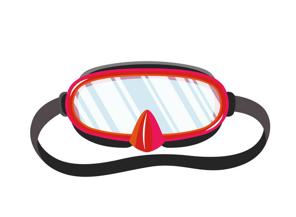 Snorkel mask for diving and swimming. Illustration of swimming masks or goggles for scuba diving. Realistic diver equipment for summer holidays - Vektor, Bild