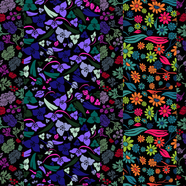Elegant naadloos patroon met abstracte bloemen, design elementen. Bloemen patroon voor uitnodigingen, kaarten, afdrukken, cadeau wrap, productie, textiel, stof, wallpapers - Vector, afbeelding