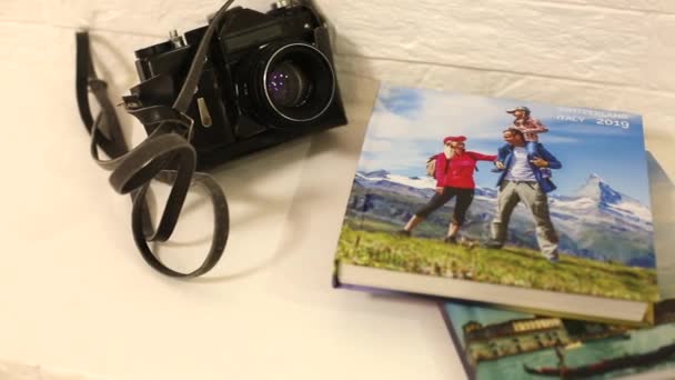 Photo album with photos of travel - Footage, Video