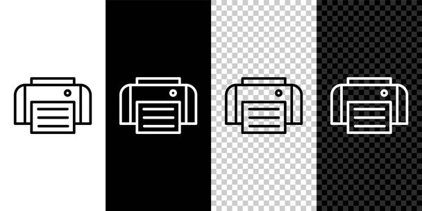 Isometrisches Druckersymbol isoliert auf grauem Hintergrund. Blauer quadratischer Knopf. Vektor - Vektor, Bild