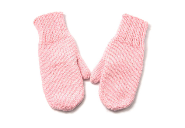 Pink mittens isolated on white background - Photo, Image