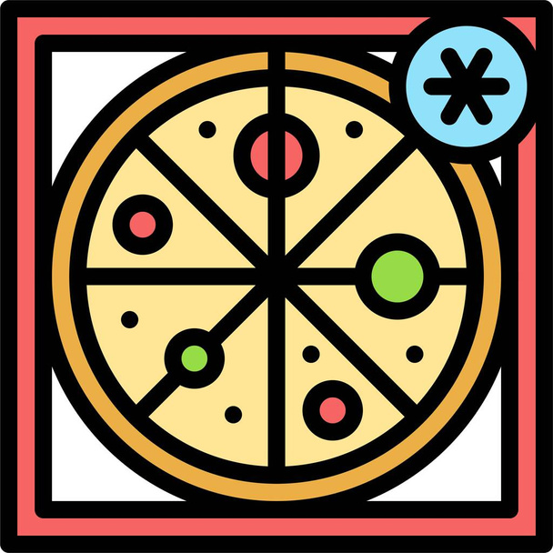 Ikona zmrazené pizzy, supermarket a vektorové ilustrace související s nákupním centrem - Vektor, obrázek