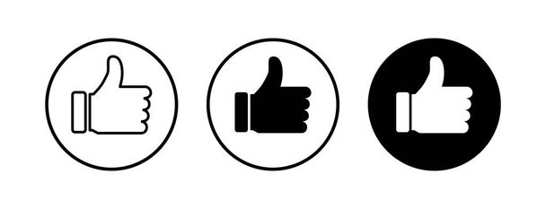 Como ícones definidos. Ícone do polegar para cima. ícone de mídia social - Vetor, Imagem