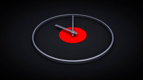 3d иллюстрация минимальных часов 10 O часы черно-белый 3D рендеринг  - Фото, изображение