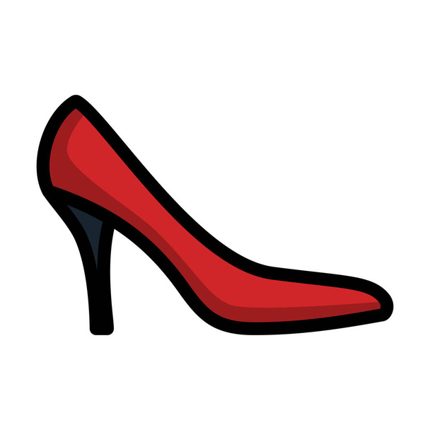 Middle Heel Shoe Icon. Editable Bold Outline With Color Fill Design. Vector Illustration. - Vector, Image