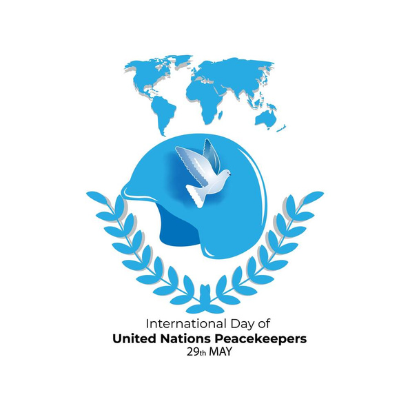 Вектор ілюструє концепцію Міжнародного дня миротворців Організації Об'єднаних Націй. 29 травня. - Вектор, зображення