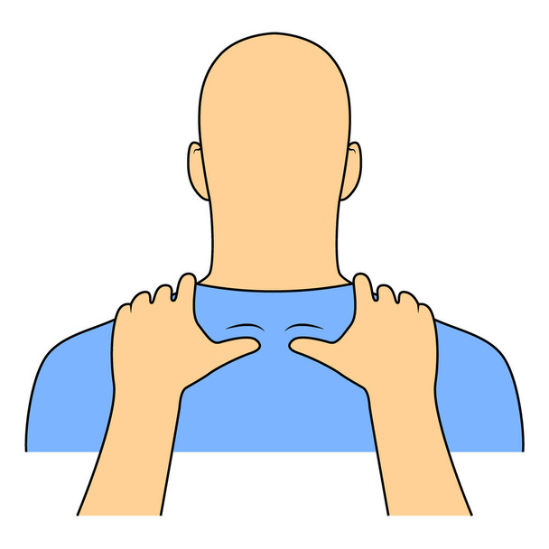 Massage. Thérapie Yumeiho. Instructions pour effectuer des techniques de massage - Vecteur, image