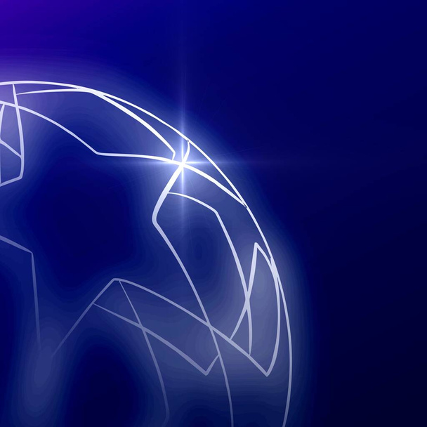 Fond dégradé bleu avec lignes abstraites et étoiles. Illustration sur le thème du football, championnat, sport. - Photo, image