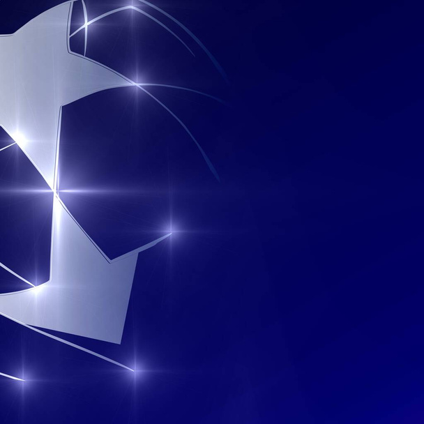 Синий градиентный фон с абстрактными линиями и звездами. Иллюстрация на тему футбола, чемпионата, спорта. - Фото, изображение