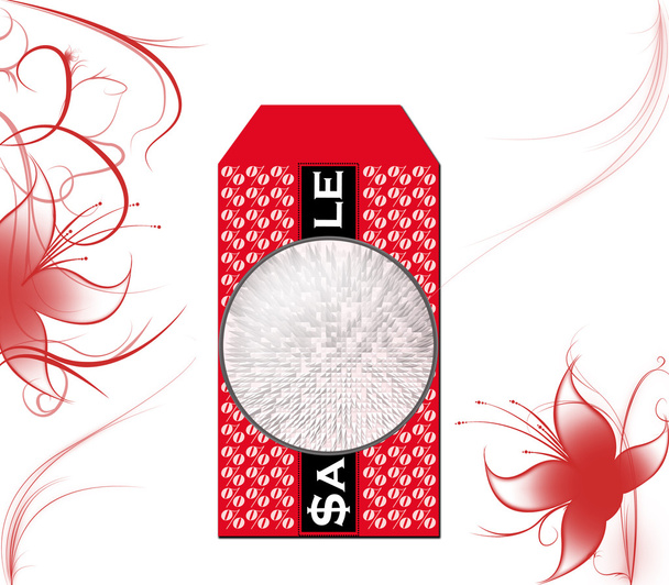 Sale tag with beautiful flower pattern and Chinese red envelope design - Fotó, kép
