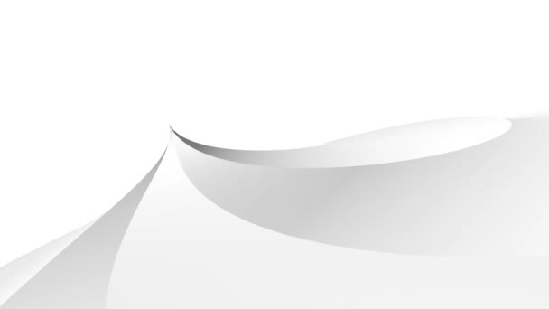 Animazione di sfondo minimalista bianca pulita con una forma geometrica curva delicatamente a spirale. Questo semplice sfondo movimento è full HD e loop. - Filmati, video