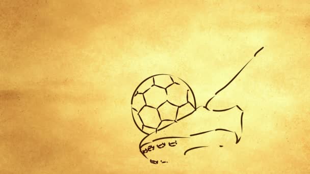 Kick Ball Sketch Looping Animation with alpha matte - Footage, Video