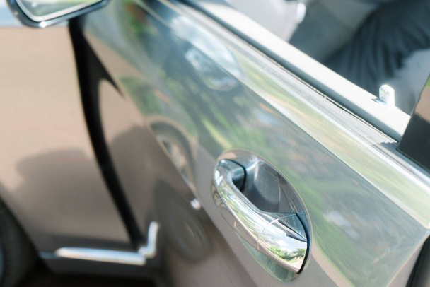 Luxury car door. Metallic paint - Fotoğraf, Görsel