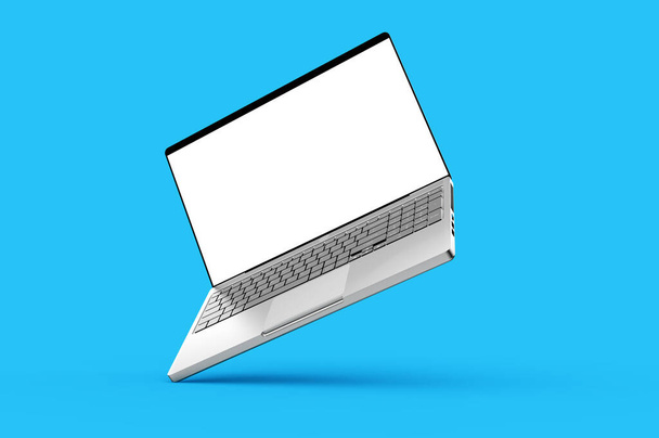 Laptop mockup, 3D illustration. - Foto, Imagem