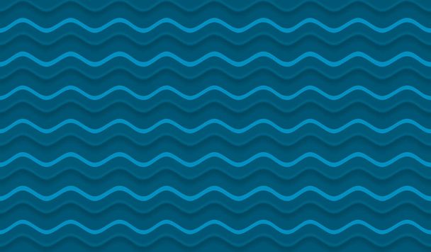 Стилизованные океанские волны. Абстрактный синий фон. Векторный бэкграунд.. - Вектор,изображение