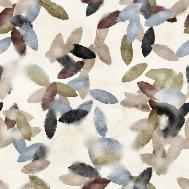 Seamless watercolor leaves trendy chic pattern for surface print. - Photo, Image